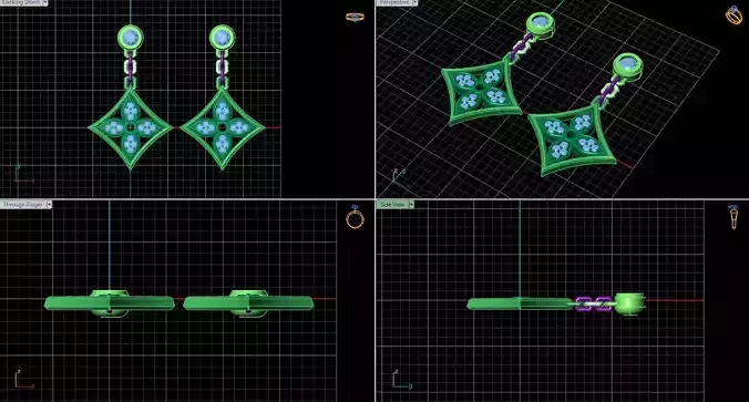 CG20230004 - modern earing - 4 leaf flower