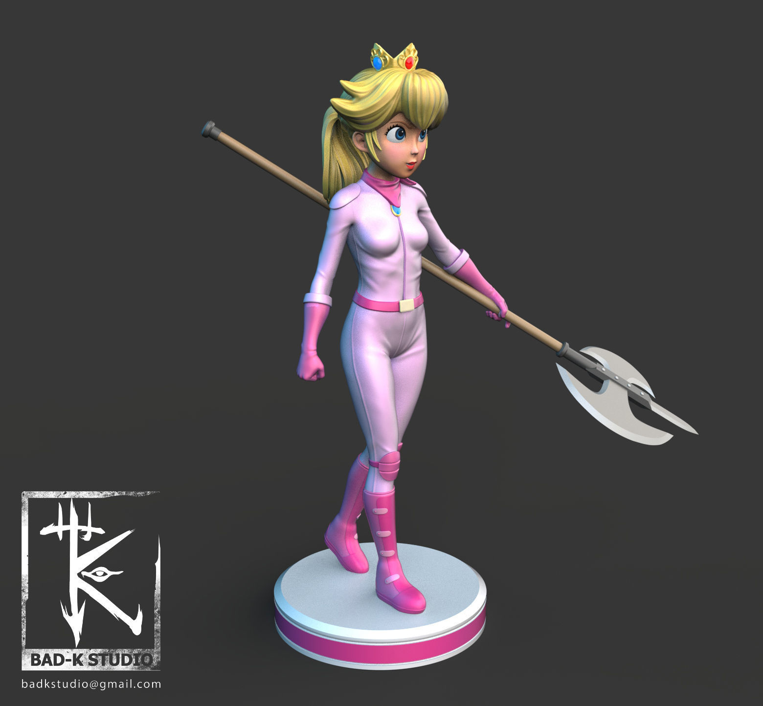 Princess Peach Super Mario Bros 3D Printing model 3D print model_5