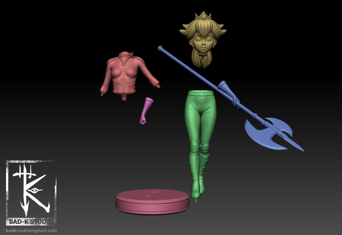 Princess Peach Super Mario Bros 3D Printing model 3D print model_2