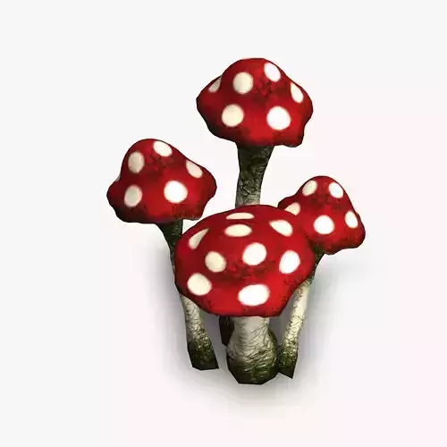 Deathcap Mushrooms Free low-poly 3D model