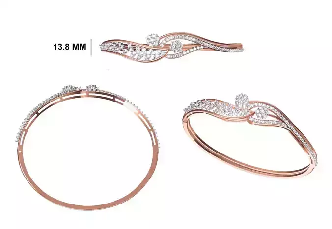 Women Bangle Bracelet STL JCD Details