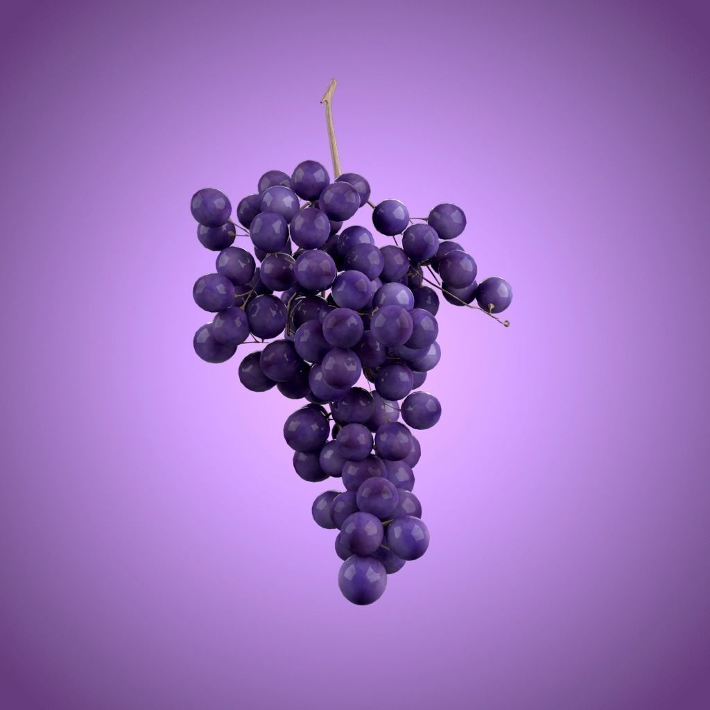 Bunch grapes 3D model_2