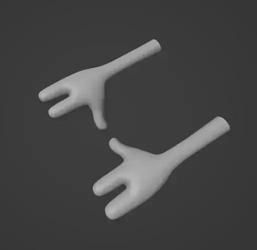 Stylized cartoon hand  Free low-poly 3D model