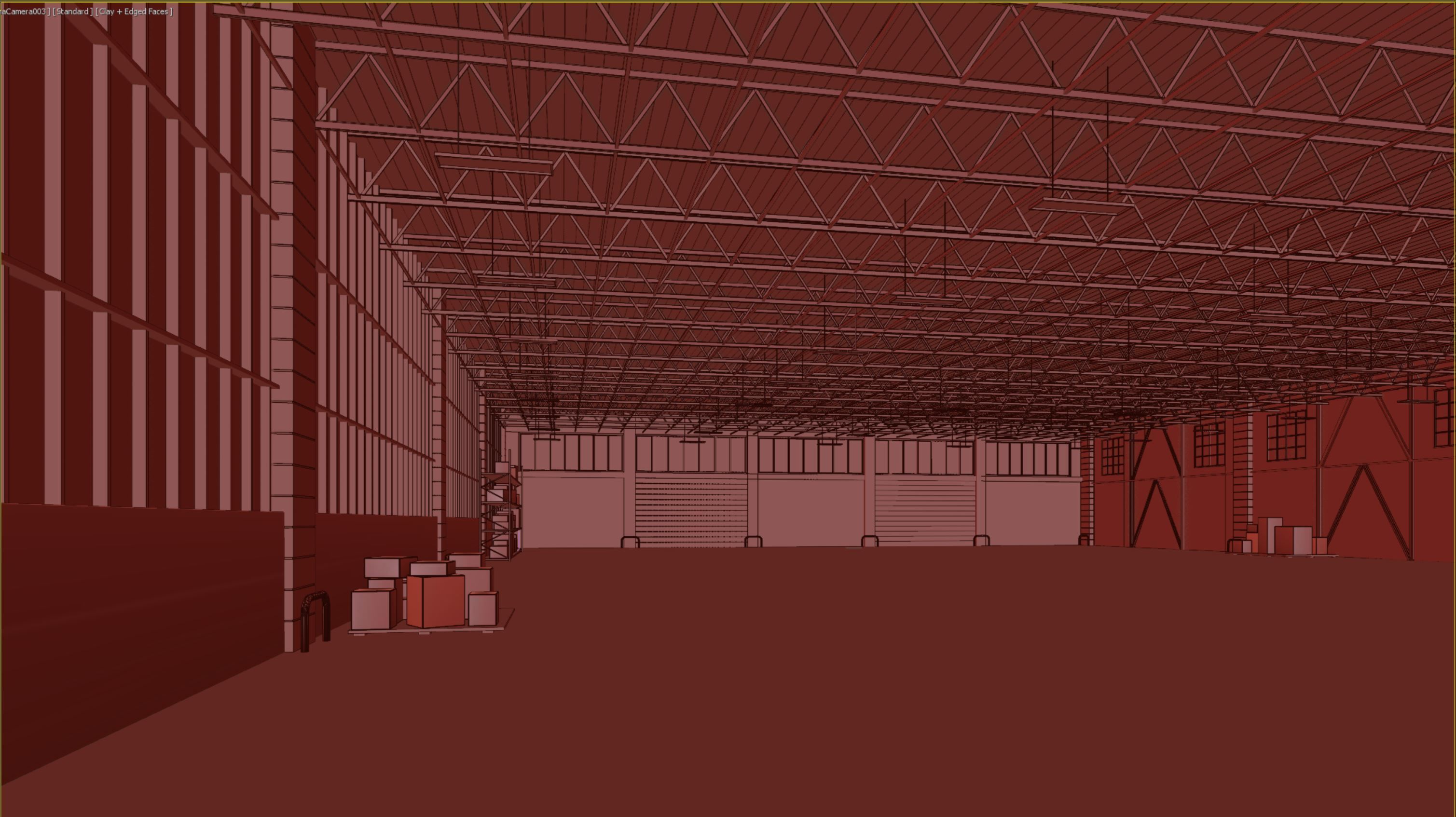 lowpoly warehouse 03 Low-poly 3D model_9