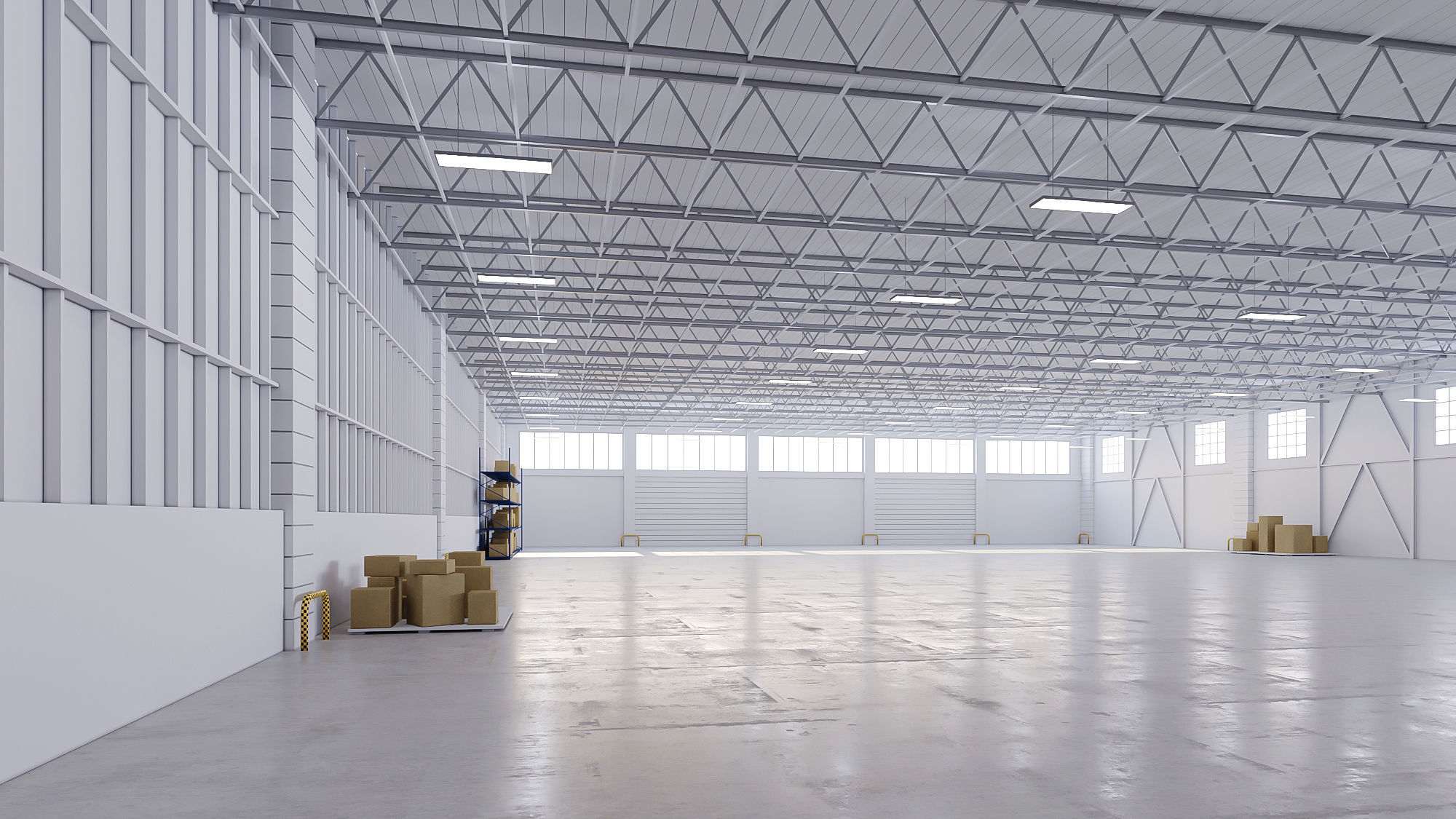 lowpoly warehouse 03 Low-poly 3D model_3