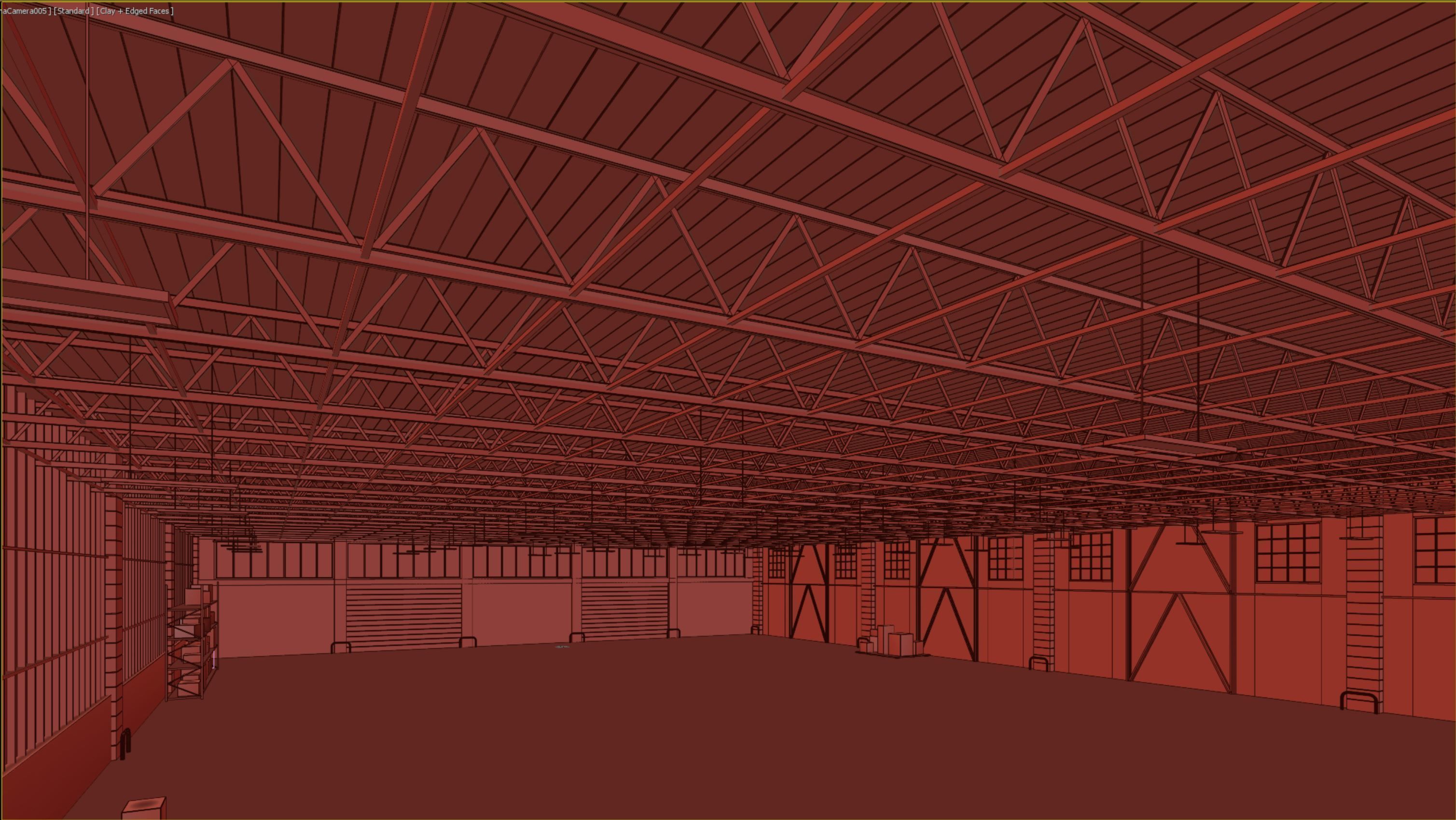 lowpoly warehouse 03 Low-poly 3D model_10