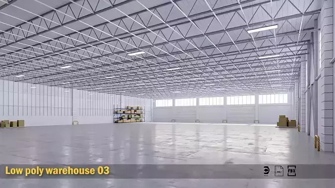 lowpoly warehouse 03 Low-poly 3D model