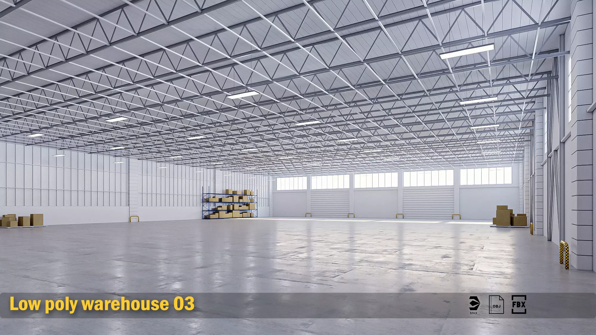 lowpoly warehouse 03 Low-poly 3D model_0