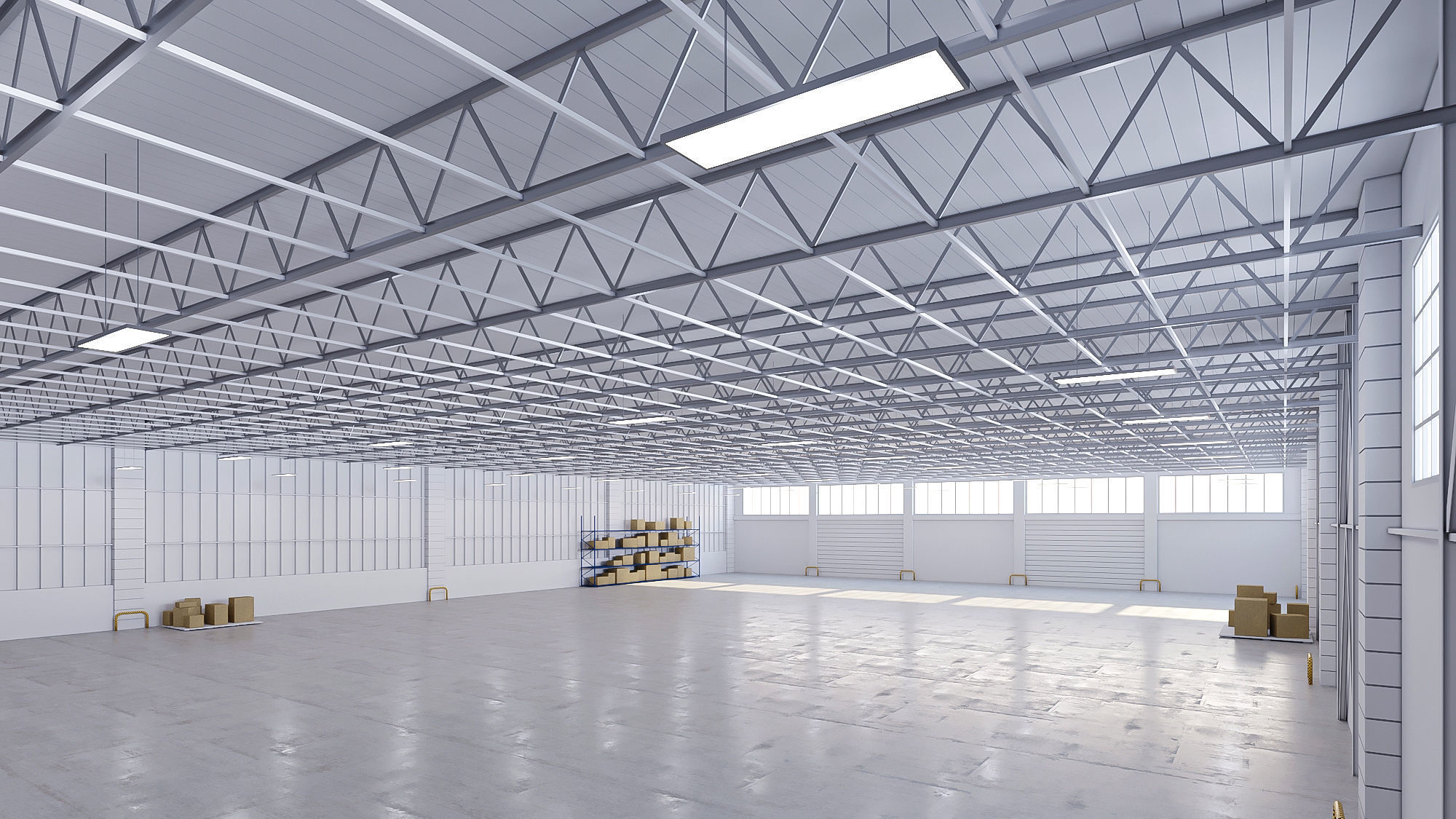 lowpoly warehouse 03 Low-poly 3D model_4