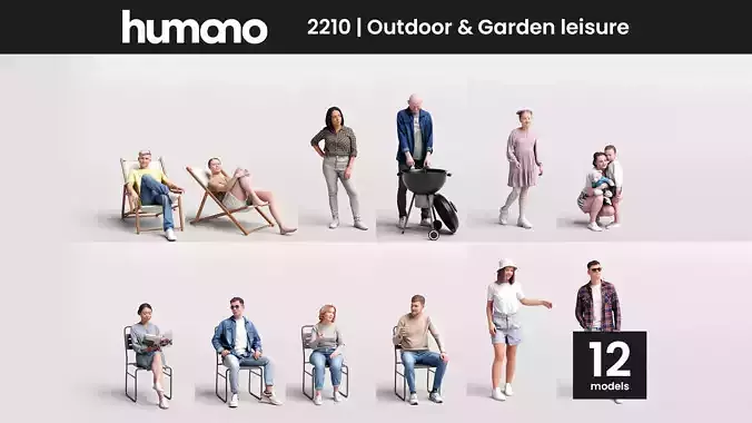 Humano 12- Collection 2210 - GARDEN LEISURE - 12 x 3D models  3D model