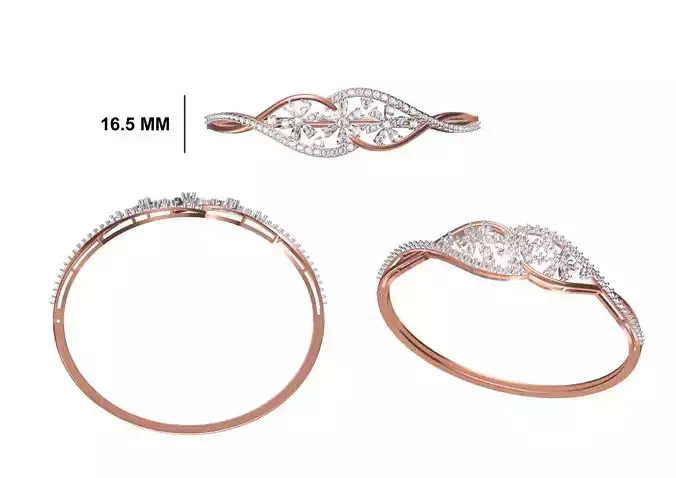 Women Bangle Bracelet STL JCD Details