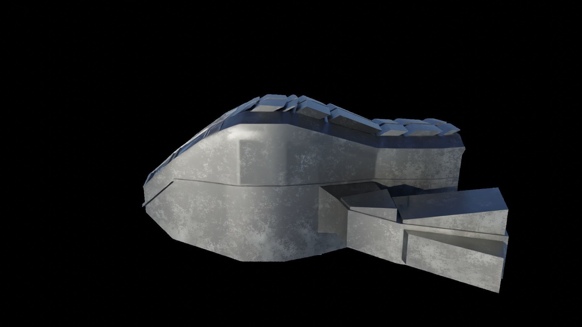 Rusty Space Ship Low-poly 3D model_4