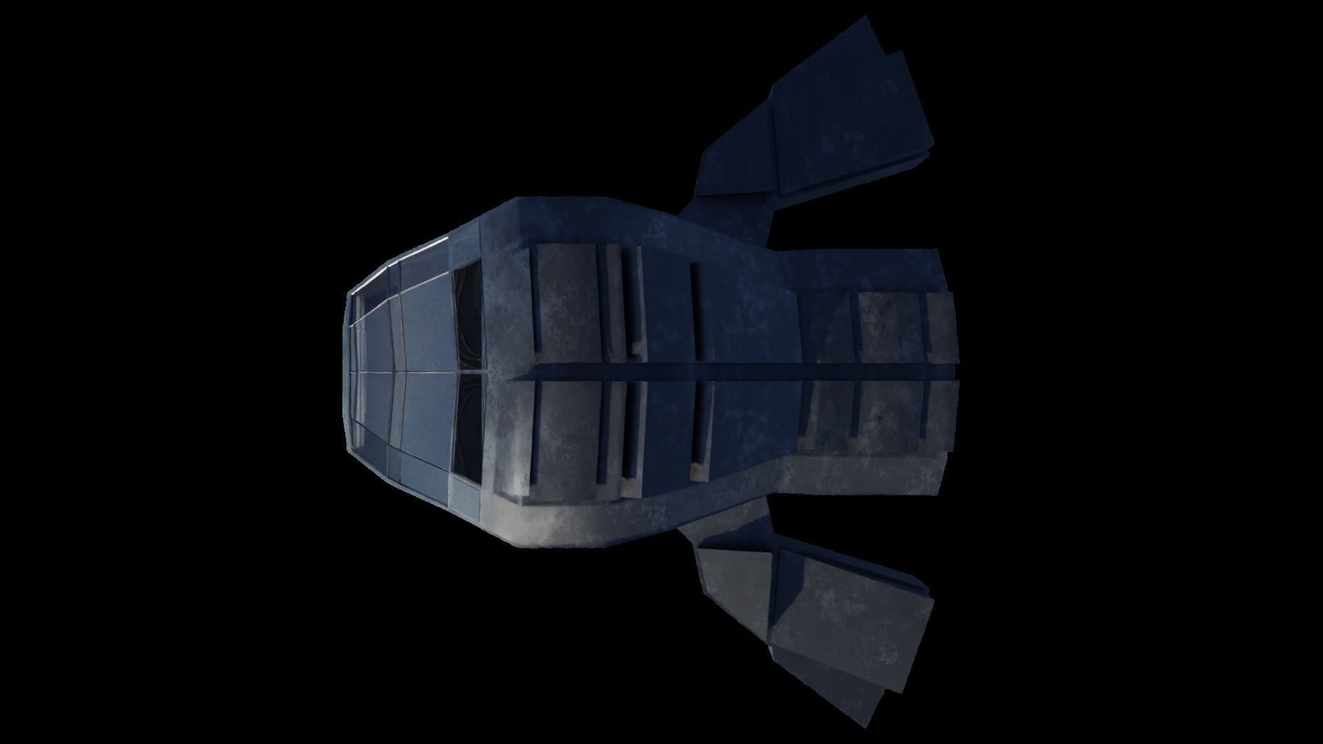 Rusty Space Ship Low-poly 3D model_5