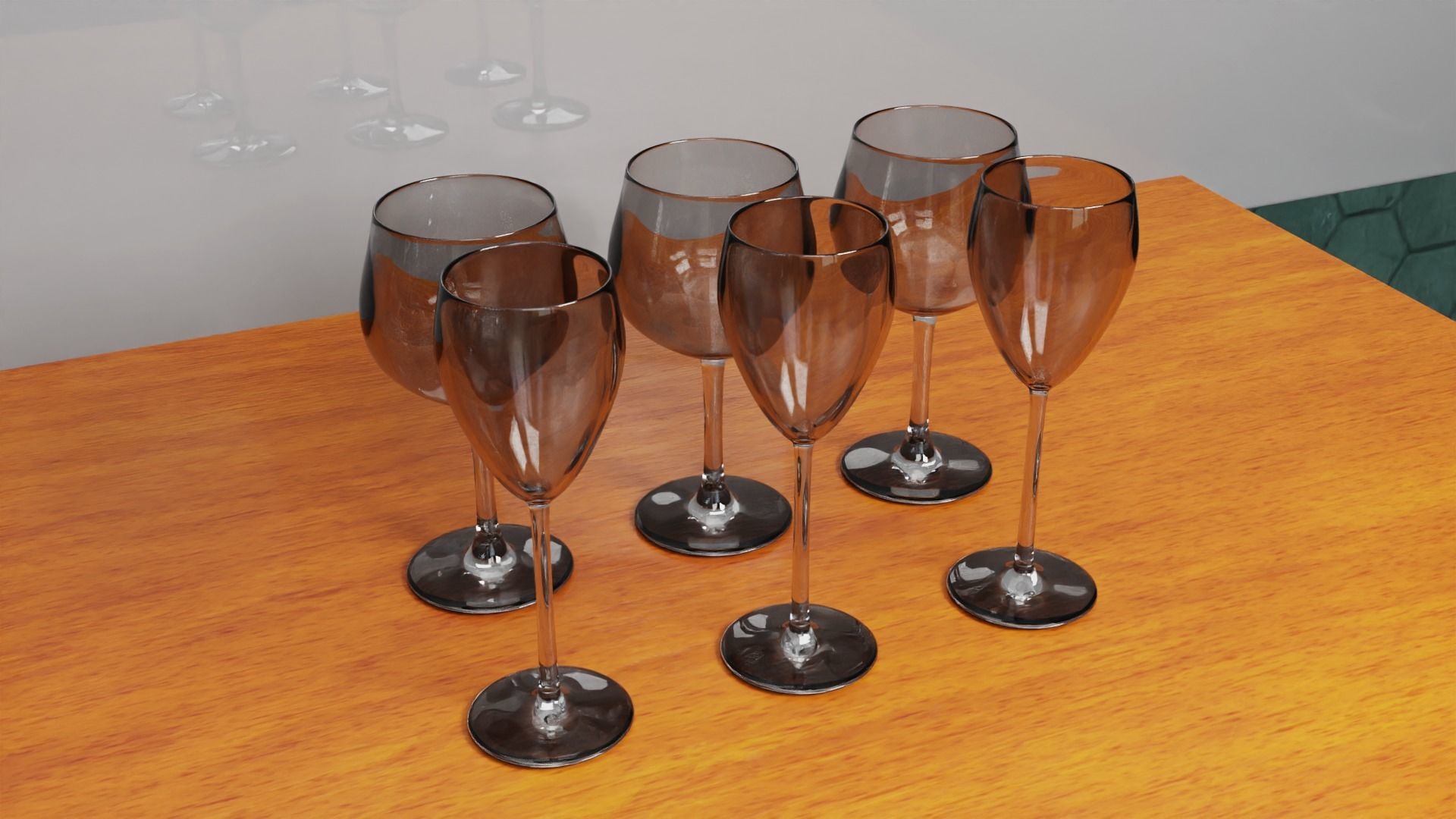 Glassware Low-poly 3D model_1