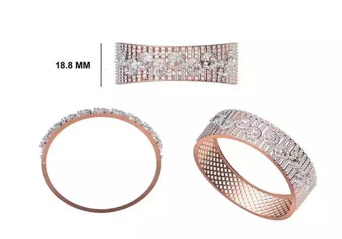 Women Bangle Bracelet STL JCD Details