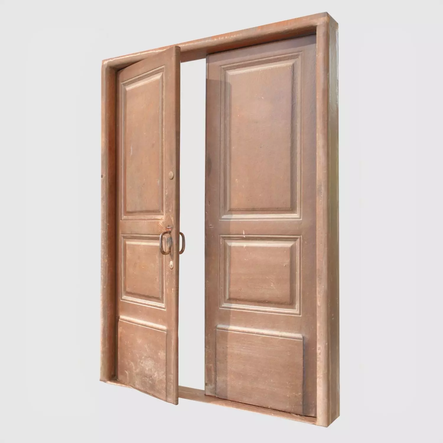 Old door scanned 001 Low-poly 3D model_0