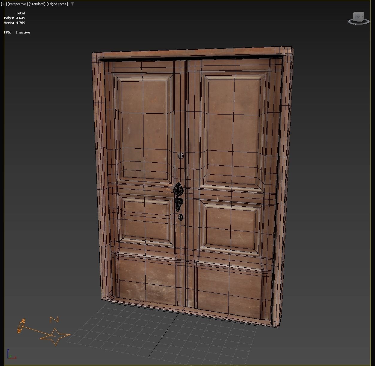 Old door scanned 001 Low-poly 3D model_4