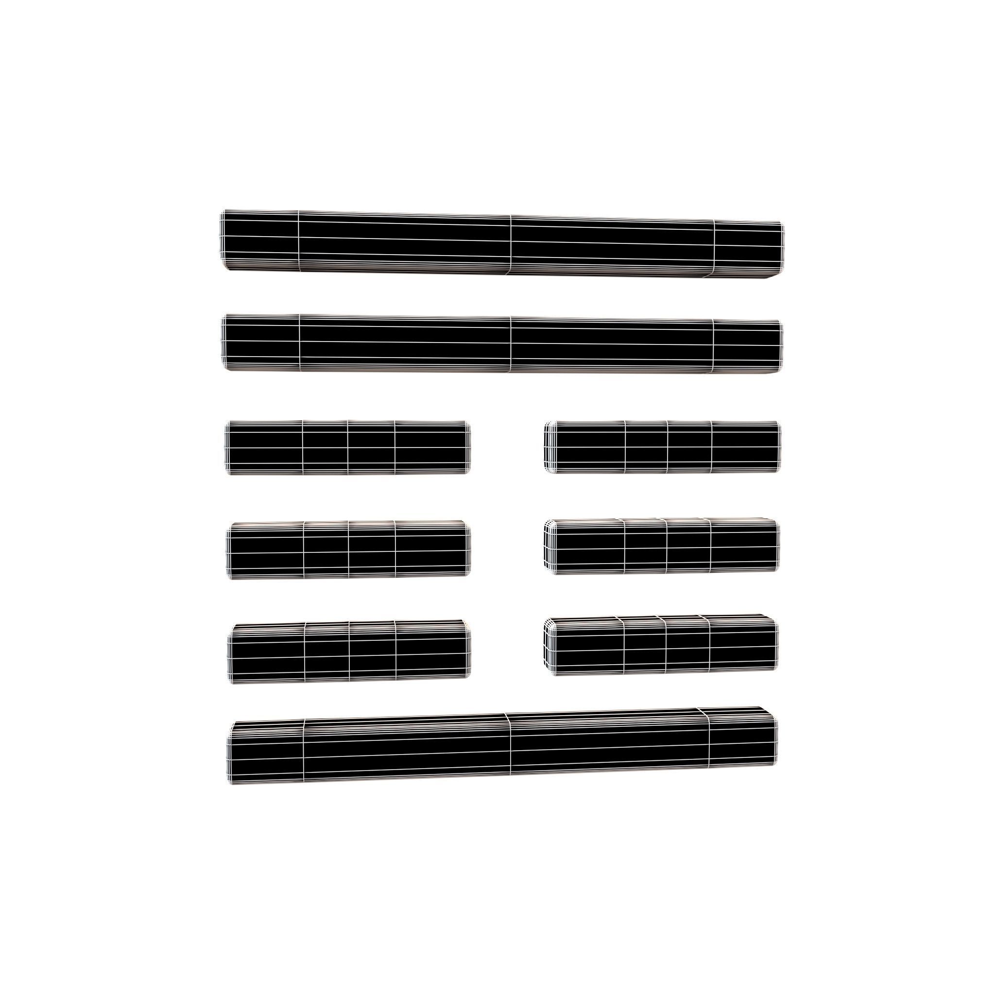I Ching Hexagrams 42 yi v1 001 Low-poly 3D model_5