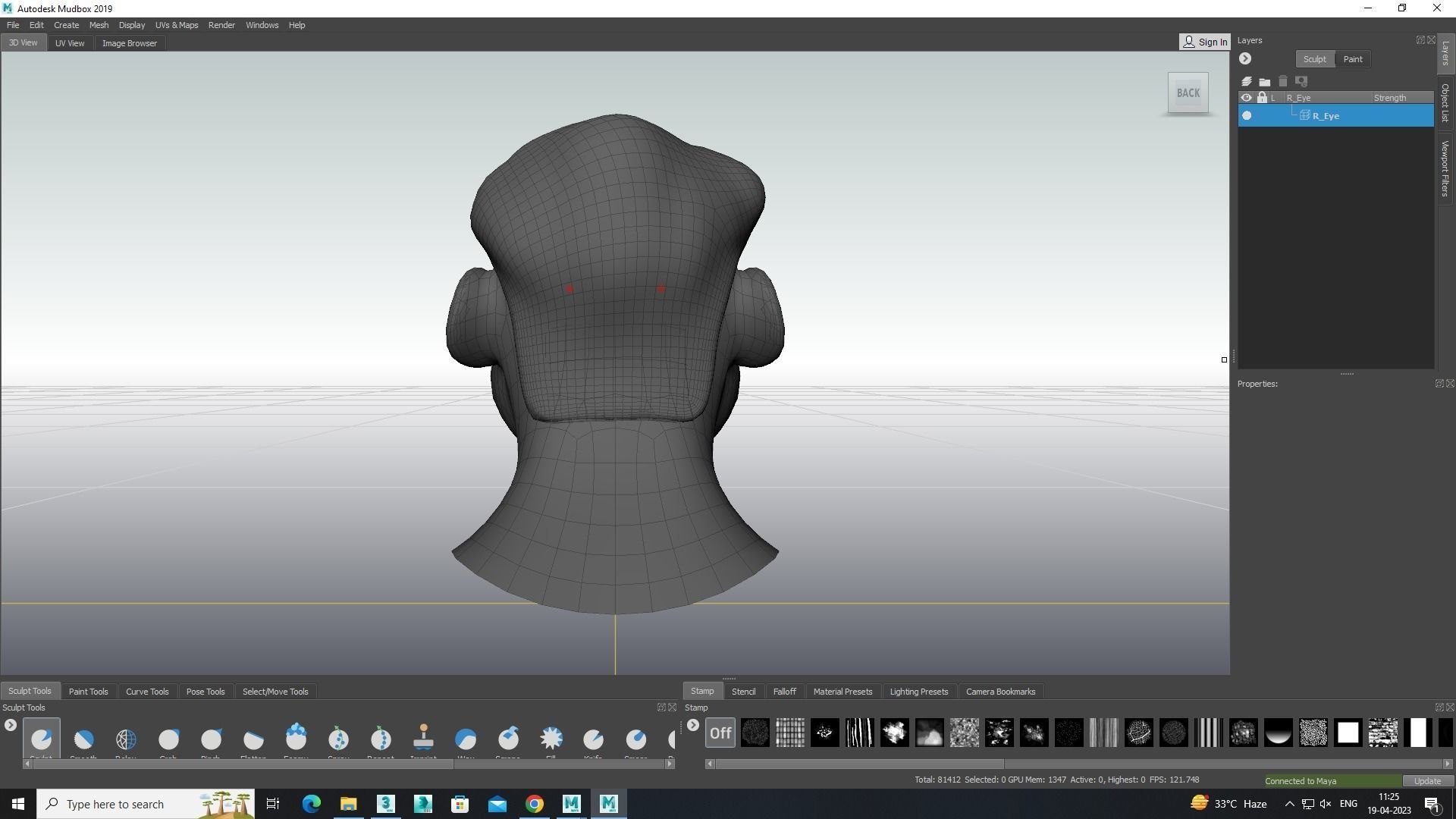 Male Face Model Free low-poly 3D model_4