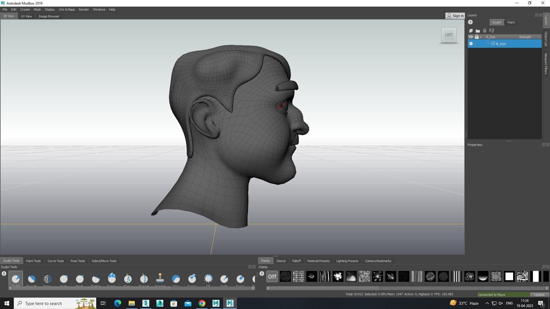 Male Face Model Free low-poly 3D model_3