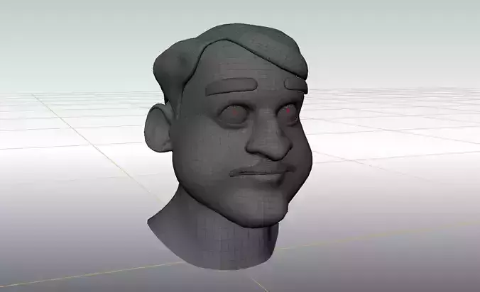 Male Face Model Free low-poly 3D model