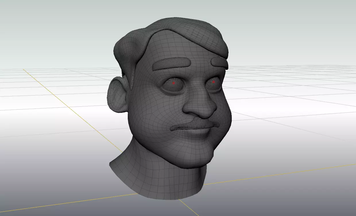 Male Face Model Free low-poly 3D model_0