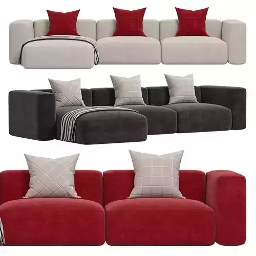 ROSSO 3 SEAT SOFA LOUNGE LEFT 3D model