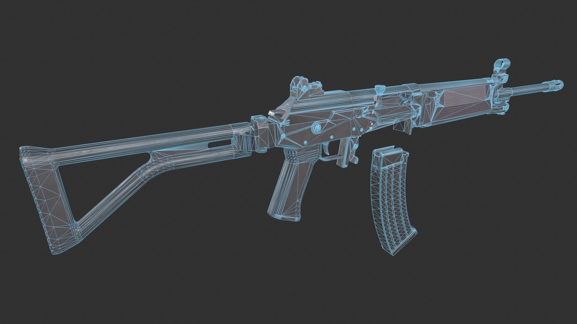 Denel Vektor R4 Low-poly 3D model_13