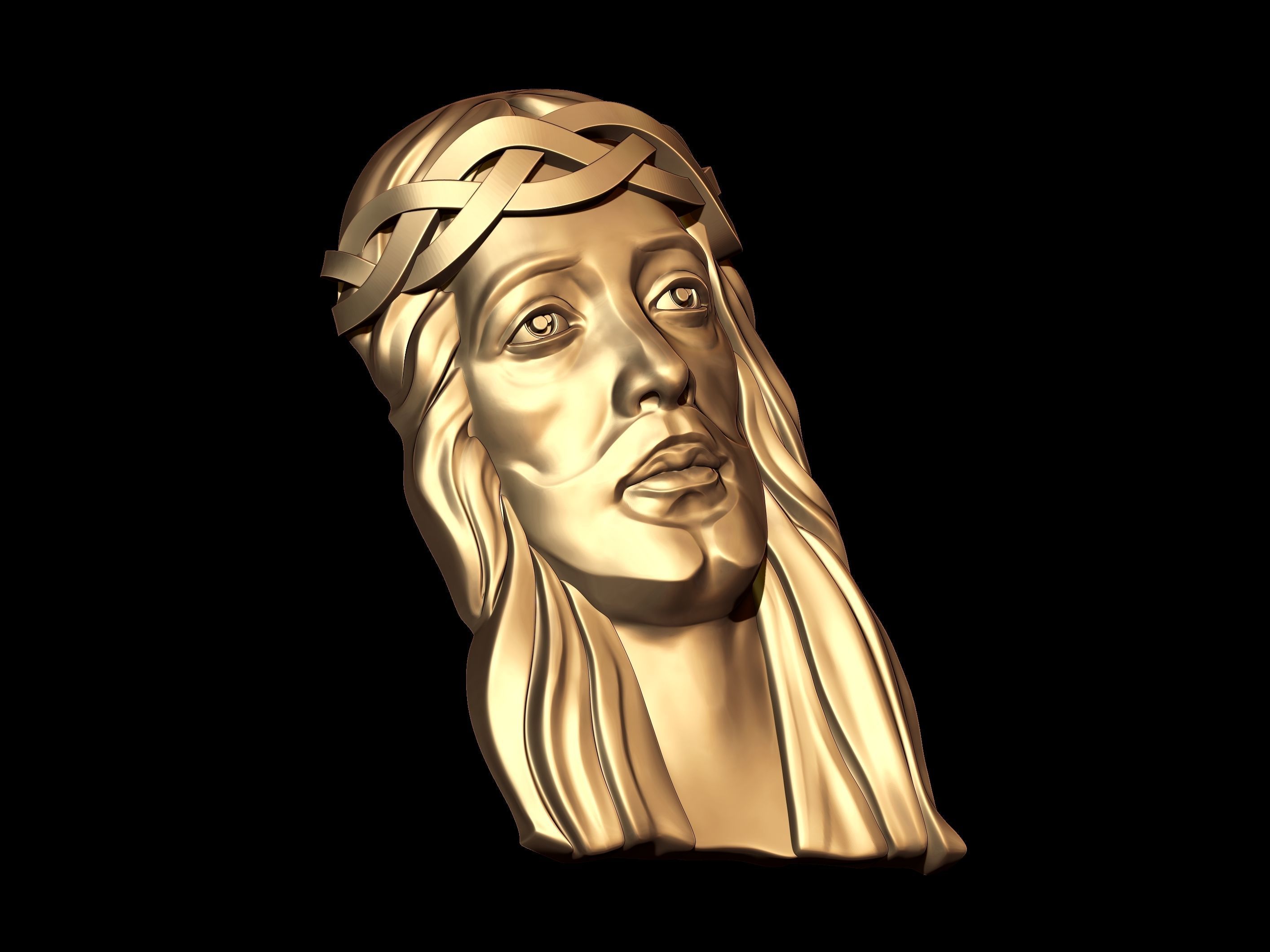 Jesus Christ head 3D print model_2