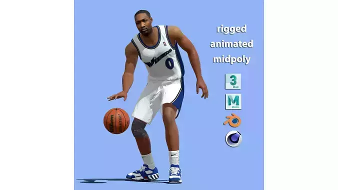 3D Rigged Gilbert Arenas Washington Wizards NBA 3D model