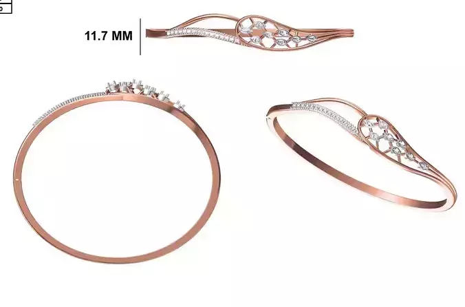Women Bangle Bracelet STL JCD Details