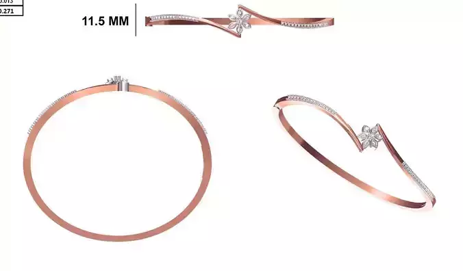 Women Bangle Bracelet STL JCD Details