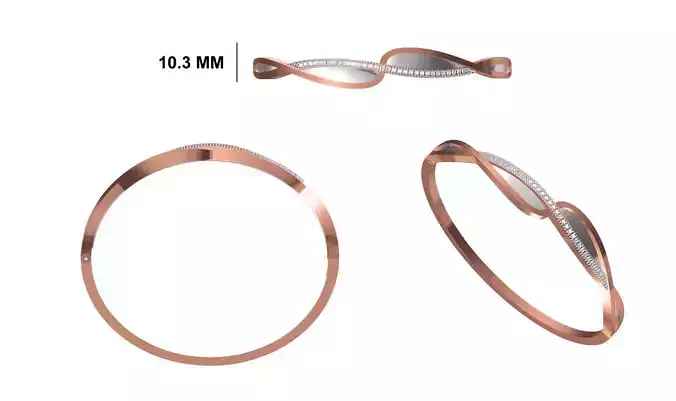 Women Bangle Bracelet STL JCD Details