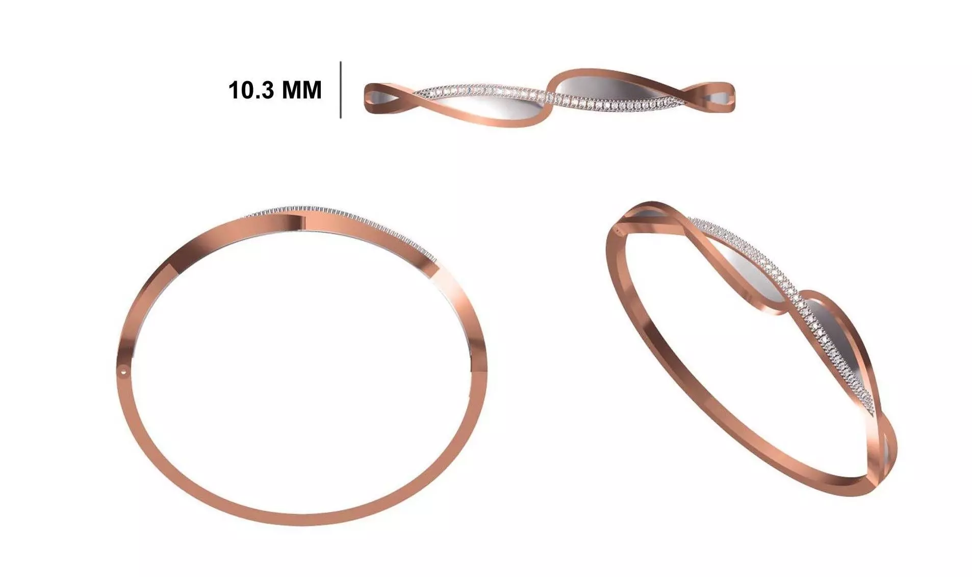 Women Bangle Bracelet STL JCD Details 3D print model_0