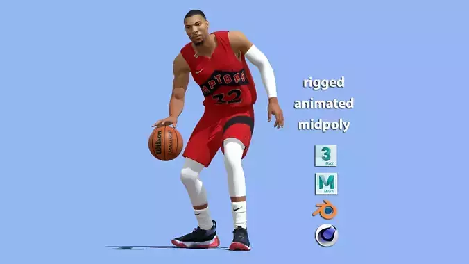 3D Rigged Otto Porter Jr Toronto Raptors NBA 3D model
