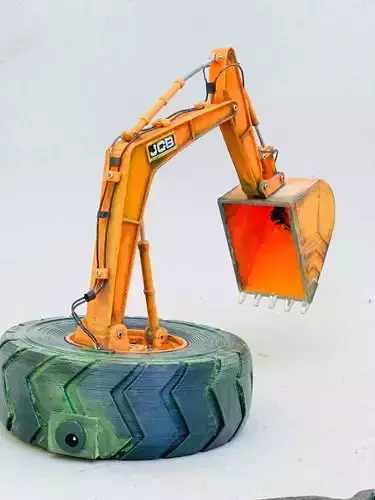 WHEEL LOADER ARM TABLE LAMP DESIGN 3D PRINT 3D print model