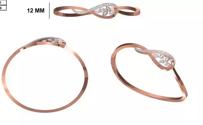 Women Bangle Bracelet STL JCD Details
