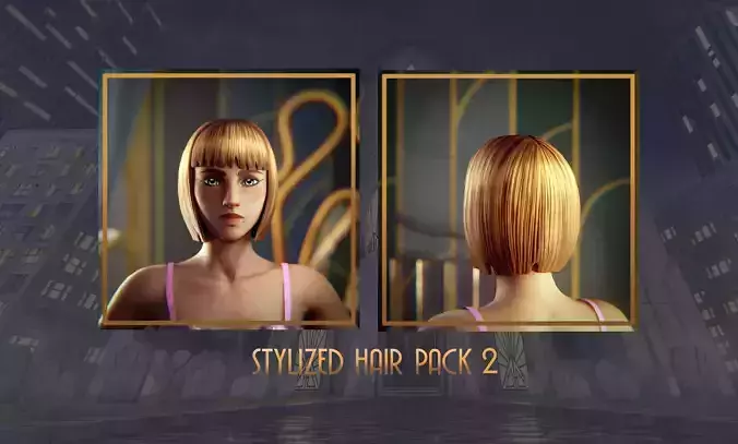 Stylized Hair with Handpainted Textures 2 Female