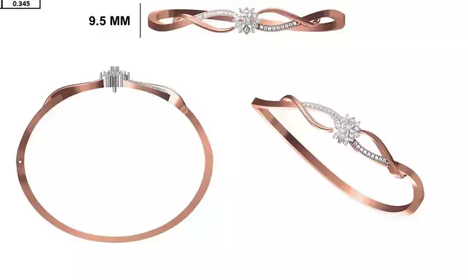 Women Bangle Bracelet STL JCD Details