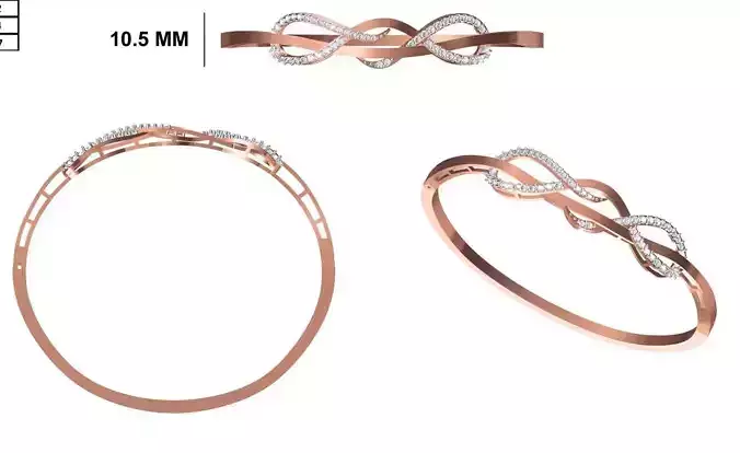 Women Bangle Bracelet STL JCD Details