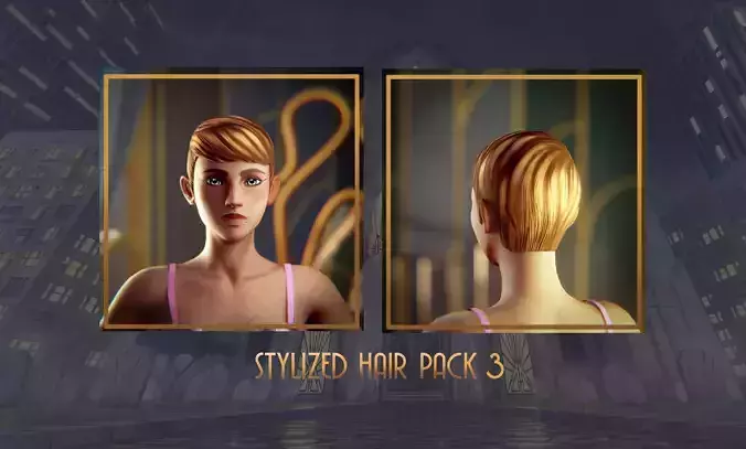 Stylized Hair with Handpainted Textures 3 Female