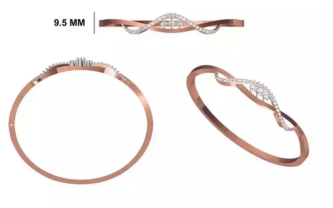 Women Bangle Bracelet STL JCD Details