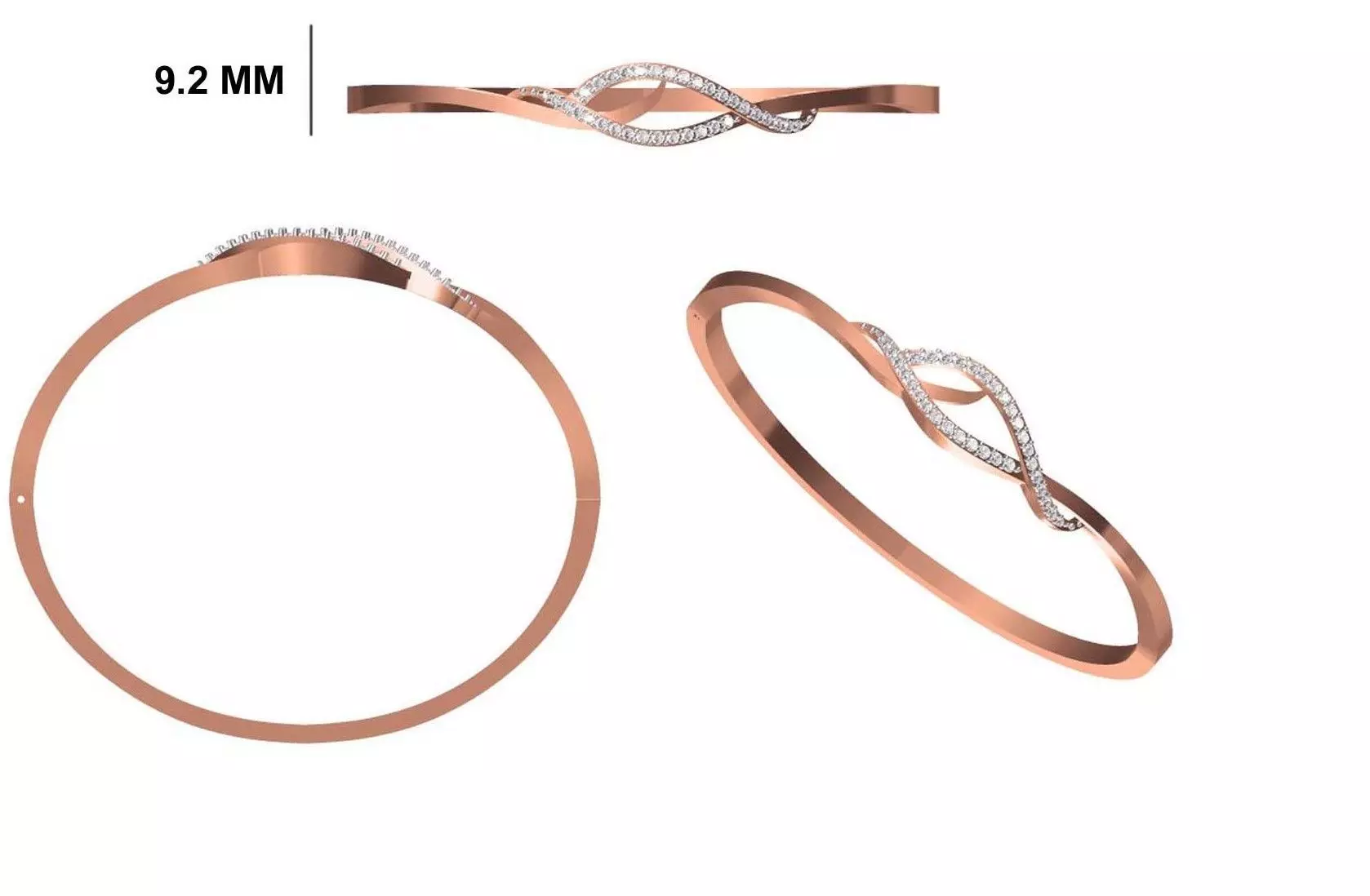 Women Bangle Bracelet STL JCD Details 3D print model_0