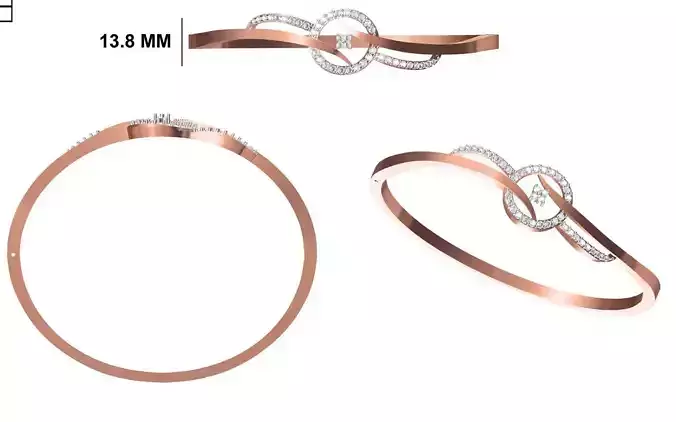 Women Bangle Bracelet STL JCD Details