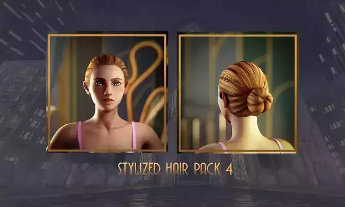 Stylized Hair with Handpainted Textures 4 Female