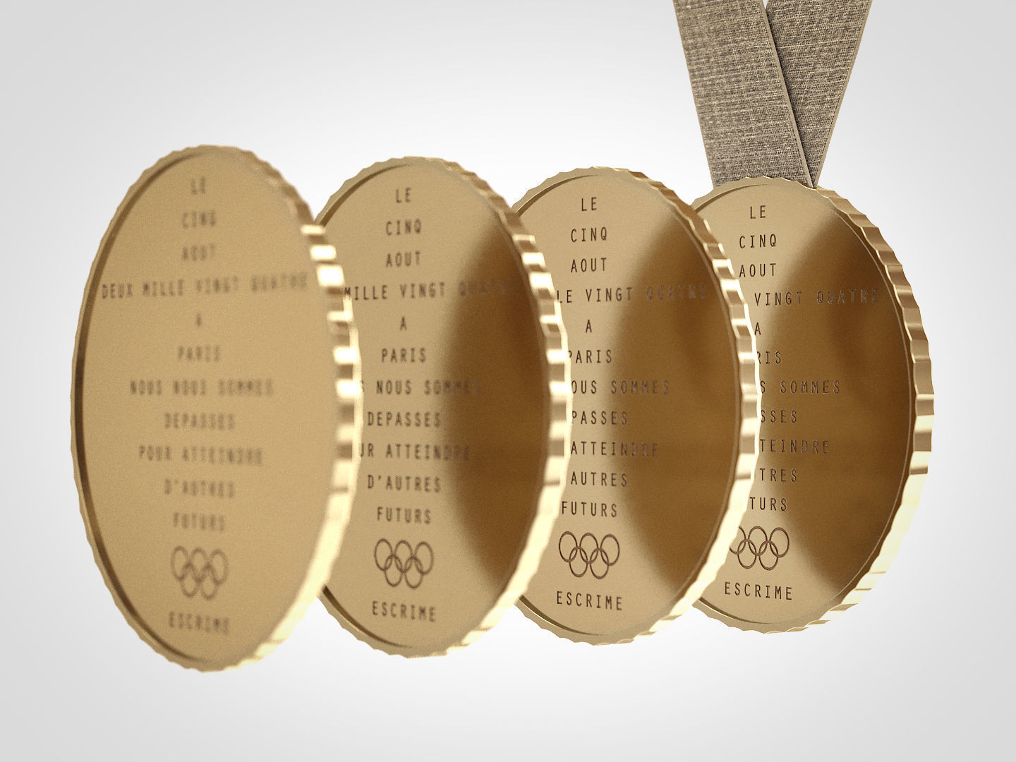 PARIS 2024 Official Olympic Games Medal 3D model_3