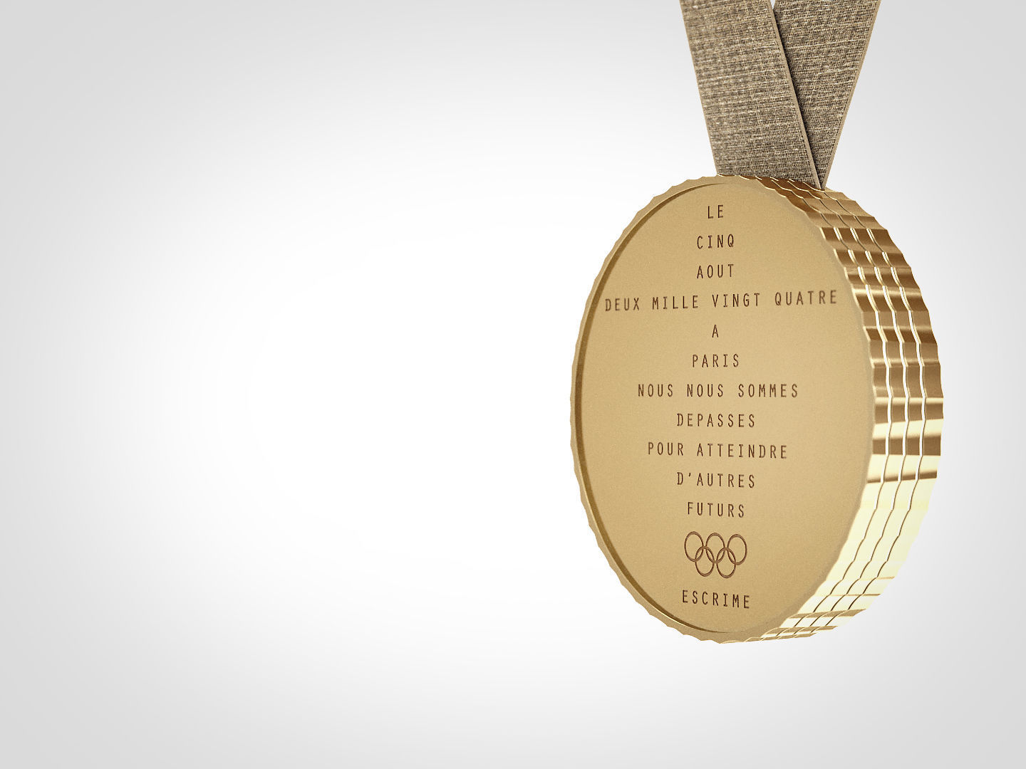 PARIS 2024 Official Olympic Games Medal 3D model_12