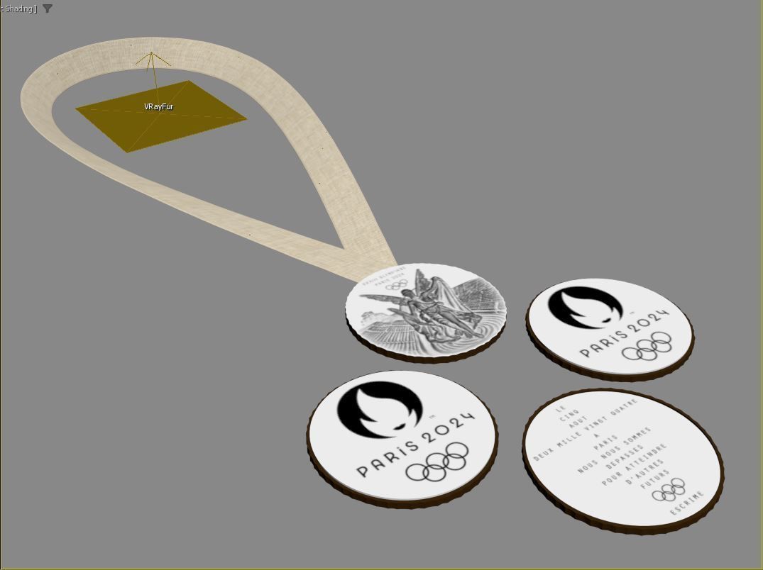 PARIS 2024 Official Olympic Games Medal 3D model_6