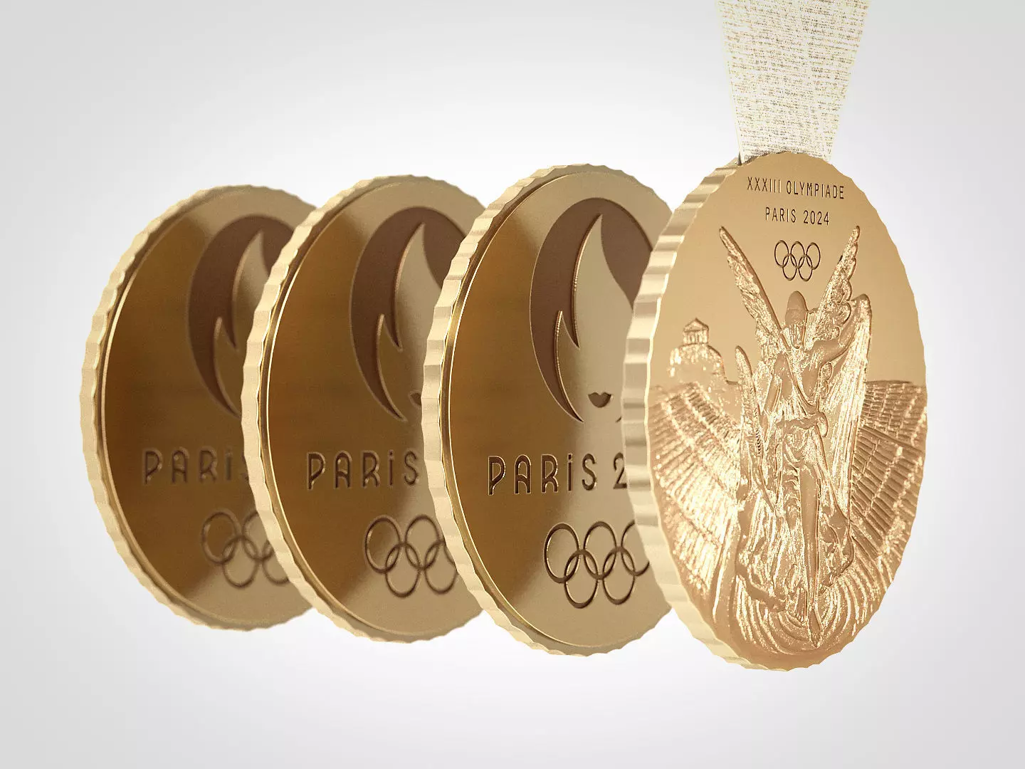 PARIS 2024 Official Olympic Games Medal 3D model_0