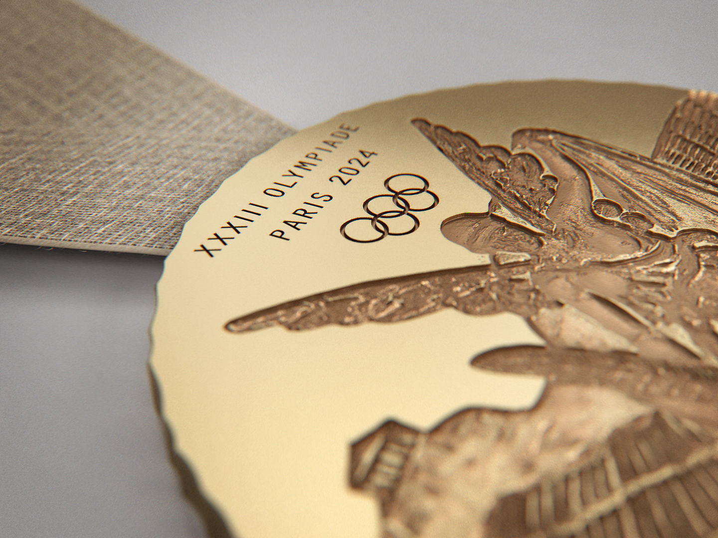 PARIS 2024 Official Olympic Games Medal 3D model_2